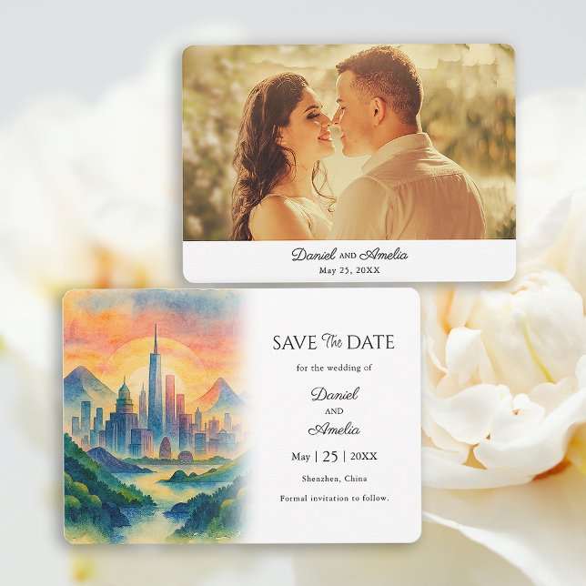 Reserve A Data Shenzhen, China Destination Save the Date Card (Shenzhen,  Destination Save the Date Card)