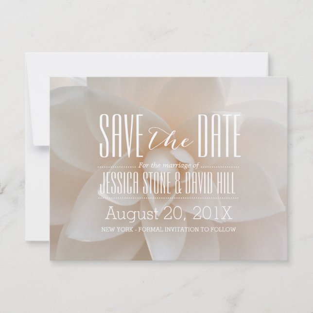 Reserve A Data Shimmer do Casamento Floral Branco Elegante Salvar (Frente)