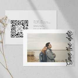 Reserve A Data Side Ways QR Code Modern Simple Photo Border