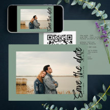 Side Ways QR Code Photo Sage White Verde