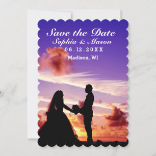 Reserve A Data Silhouette Bride & Groom Sunset Salvar Data