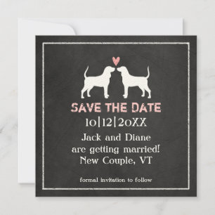 Reserve A Data Silhuetas de Coonhound Casamento Save the Date