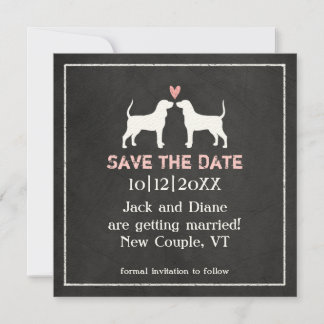 Reserve A Data Silhuetas de Coonhound Casamento Save the Date
