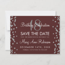 Silver Birthday Salvar Data Confetti Burgundy