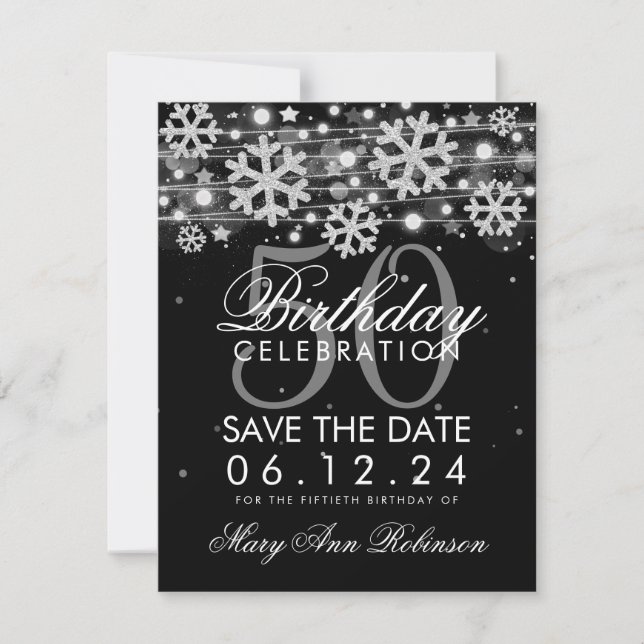 Reserve A Data Silver Black 50th Birthday Salvation Date Winter (Frente)