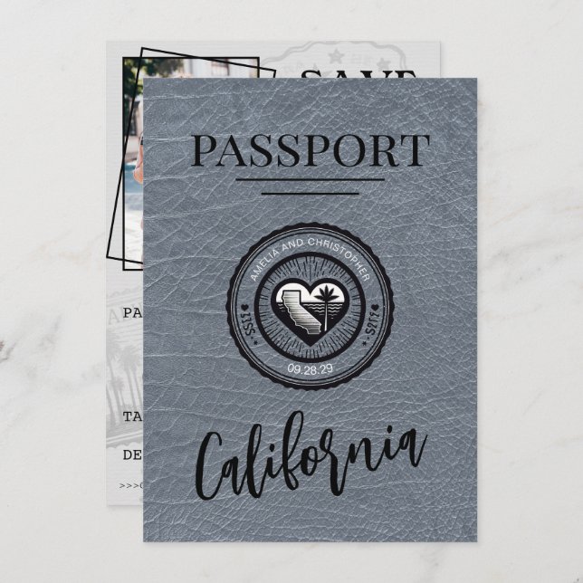 Reserve A Data Silver California Passport Salvar a Data (Frente/Verso)