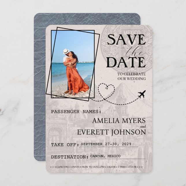 Reserve A Data Silver Cancun Passport Salvar Data (Frente/Verso)