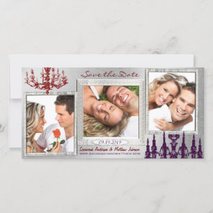 Reserve A Data Silver Damask Chandelier Red & Plum Salvar a Data