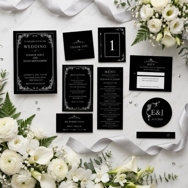 Reserve A Data Silver Elegance Collection Wedding Save the Date  (Criador carregado)