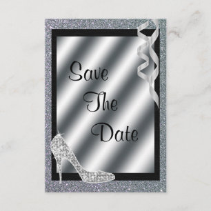 Reserve A Data Silver Glittery Stiletto & Streamers 50º Aniversár