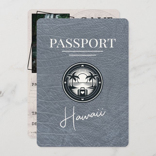 Reserve A Data Silver Hawaii Passport Salvar Data (Frente/Verso)