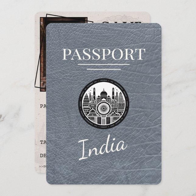Reserve A Data Silver India Passport Salvar Data (Frente/Verso)