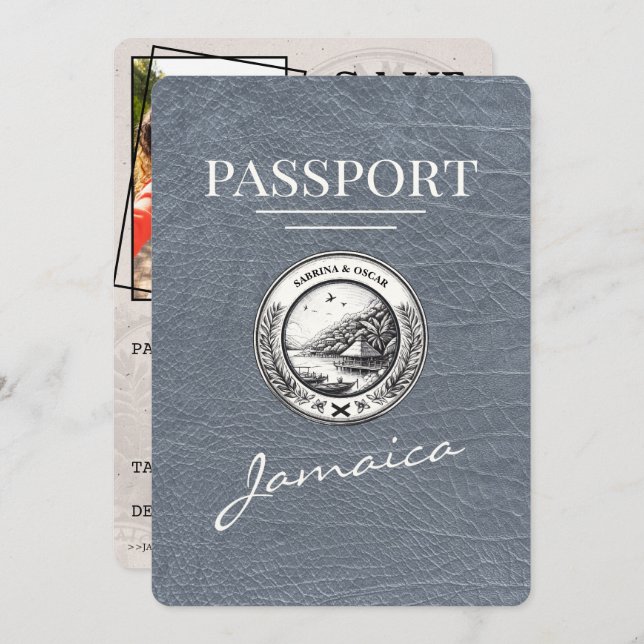 Reserve A Data Silver Jamaica Passport Salvar Data (Frente/Verso)