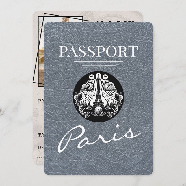 Reserve A Data Silver Paris Passport Salvar Data (Frente/Verso)