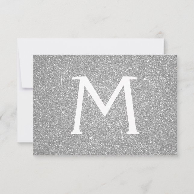 Reserve A Data Silver Sparkle Glitter Quinceanera Salve a Data (Frente)