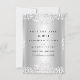 Reserve A Data Silver Vintage Glamor Weding The Date