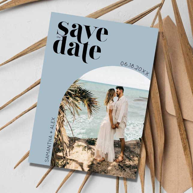 Reserve A Data Simple Arch Photo Beach Weding Date (Casamento de  (Simple Arch Photo Beach Wedding Save the Date)