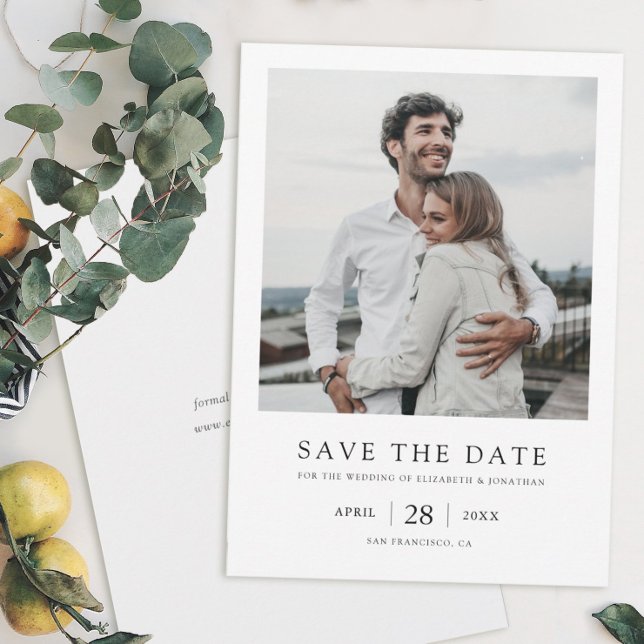 Reserve A Data Simple Elegant Modern Photo Wedding Save the Date (Criador carregado)