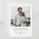 Reserve A Data Simple Elegant Modern Photo Wedding Save the Date (Frente/Verso)