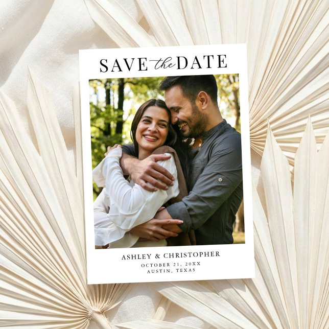 Reserve A Data Simple Elegant Photo Wedding Save the Date (Criador carregado)