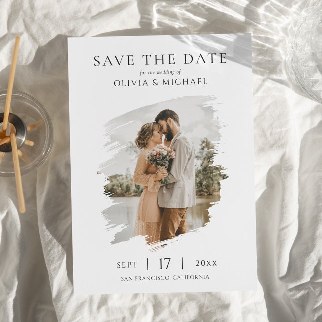 Reserve A Data Simple Elegant Photo Wedding Save the Date (Criador carregado)