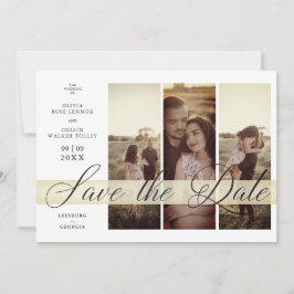 Reserve A Data Simple Elegant Script 3 Photos Couple in Navy