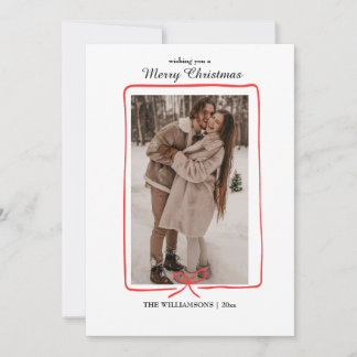 Reserve A Data Simple Hand-Drawn Border Christmas Photo Card