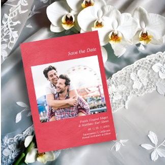 Reserve A Data Simple Metallic Effect Engaged Gay Couple Photo