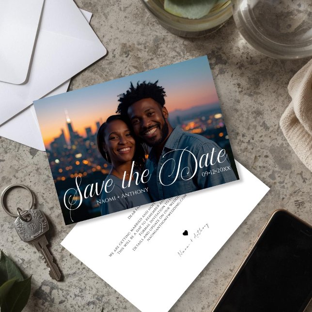 Reserve A Data Simple Modern Text and Photo Wedding Save the Date (Simple Modern Text and Photo Wedding Save the Date)