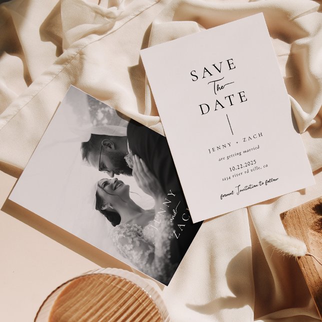 Reserve A Data Simple Modern Typography Photo Wedding  (Criador carregado)