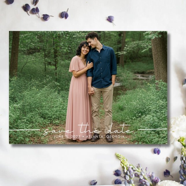 Reserve A Data Simple Multi Photo Wedding  (Simple Multi Photo Wedding Save The Date)