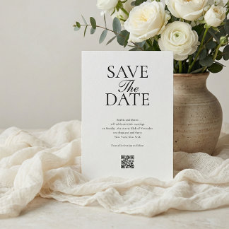 Reserve A Data Simple QR Code Photo Wedding Save The Date