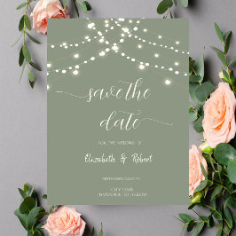 Reserve A Data Simple String Lights Sage Green Save The Date
