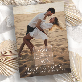 Reserve A Data Simple Stylish Full Photo Wedding Save the Date