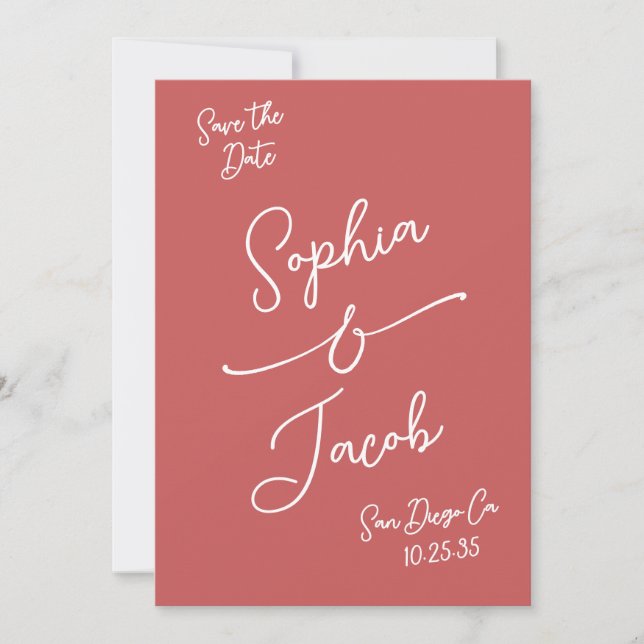 Reserve A Data Simple Whimsical Hand Drawn Save the Date QR Code (Frente)