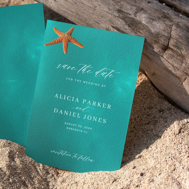 Reserve A Data Simples casamento de praia de verão (Criador carregado)