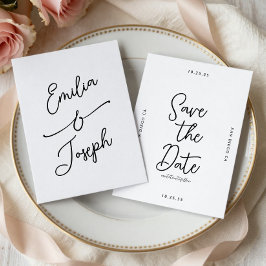 Reserve A Data Simples Casamento de Save the Date Manuscrito Capr