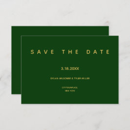 Reserve A Data Simples Casamento Emerald Green Minimalista