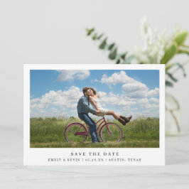 Reserve A Data Simples Casamento Mínimo de Foto Branco Branco Mín