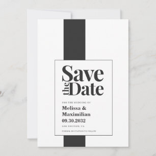 Reserve A Data Simples casamento negro e branco negro simples e m