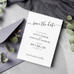 Reserve A Data Simples casamento preto e branco<br><div class="desc">O moderno e elegante script de tipografia minimalista do casamento neutro salve o cartão de data.</div>