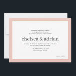 Reserve A Data Simples Convocação para Casamento de Borda de Cora<br><div class="desc">Faça uma declaração de elegância subestimada com este simples design de convite de casamento baseado em texto, com uma borda sutil de tons de coral macios e negros em branco neutro. Use a opção de personalização para mudar todas as cores para se adequar ao seu tema de casamento, você pode...</div>