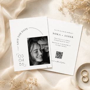 Reserve A Data Simples Data de Casamento com Código QR Moderno Or