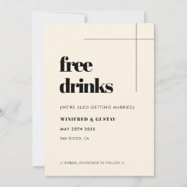 Reserve A Data Simples e elegante Bebidas Grátis