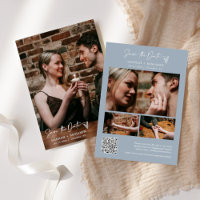 Simples Elegante Modern Dusty Blue QR Code Foto