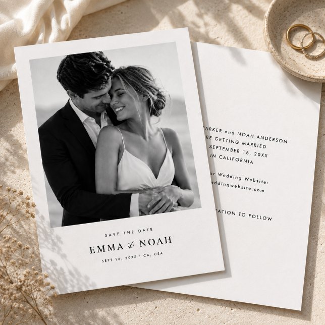 Reserve A Data Simples Elegante Moderno Foto Casamento Salve a Da (Criador carregado)