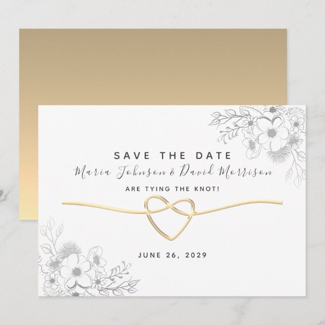 Reserve A Data Simples Elegantes Letras Modernas de Casamento Sal (Frente/Verso)