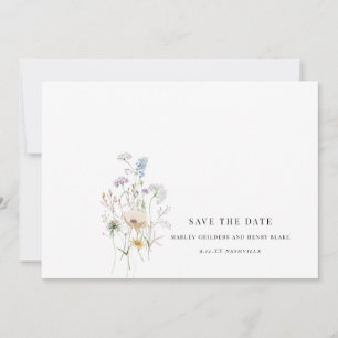 Reserve A Data Simples Flores Selvagens Florais de Casamento Salv