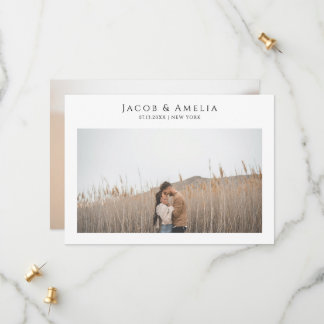 Reserve A Data Simples Foto de Casamento Minimalista Elegante