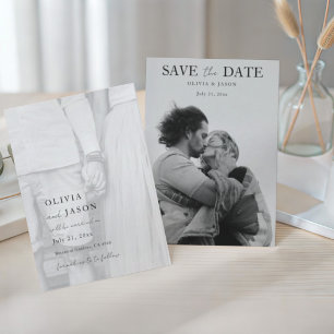 Reserve A Data Simples Foto Preto e Branco de Casamento Salve a D